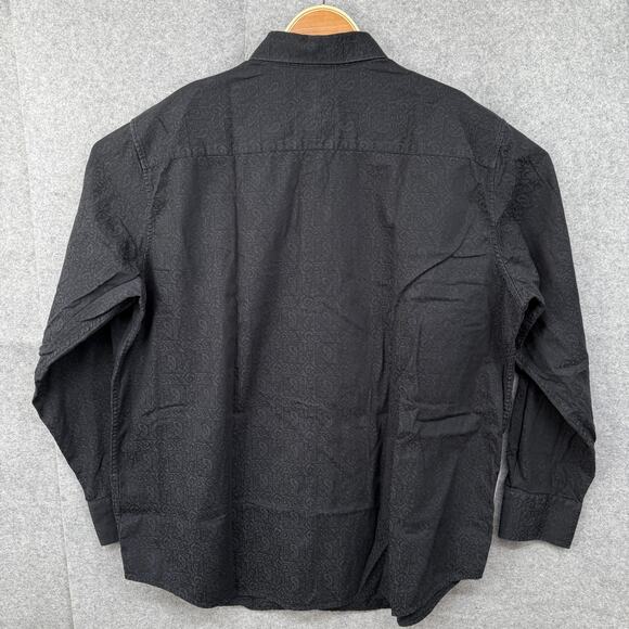 Robert Graham Button Up Shirt Men's 1XL Black Bayview Paisley Jacquard Flip Cuff - Picture 4 of 6